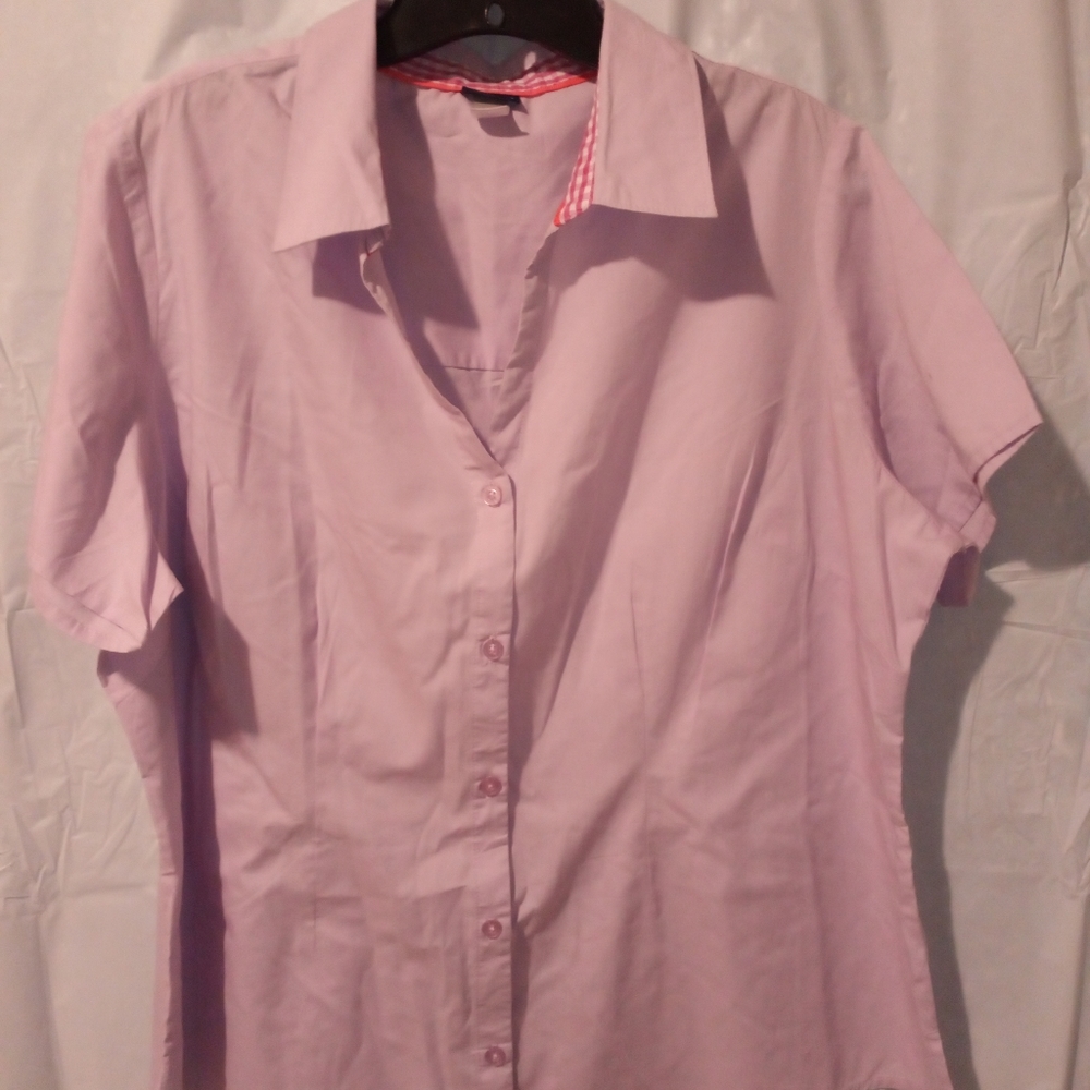 Basic additions, women's short sleeve button-down